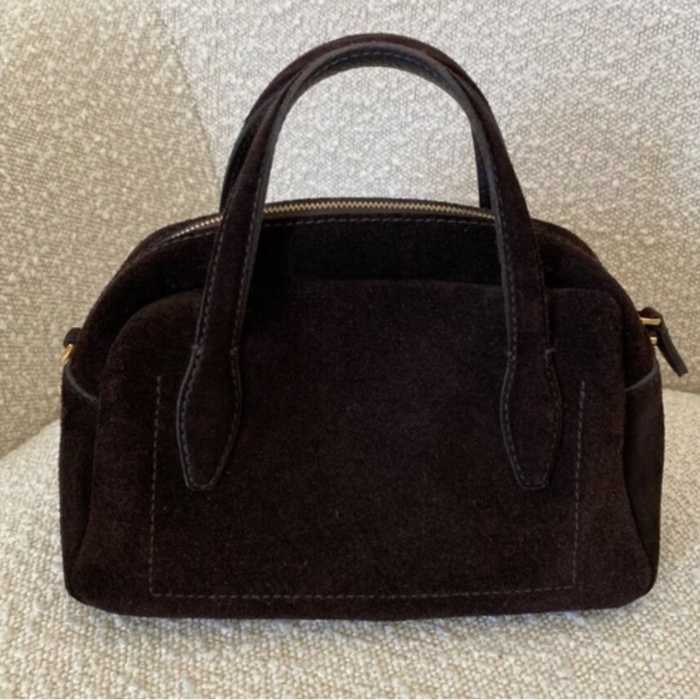 Madewell Medium Crossbody Bag Suede in 'Dark Carob'